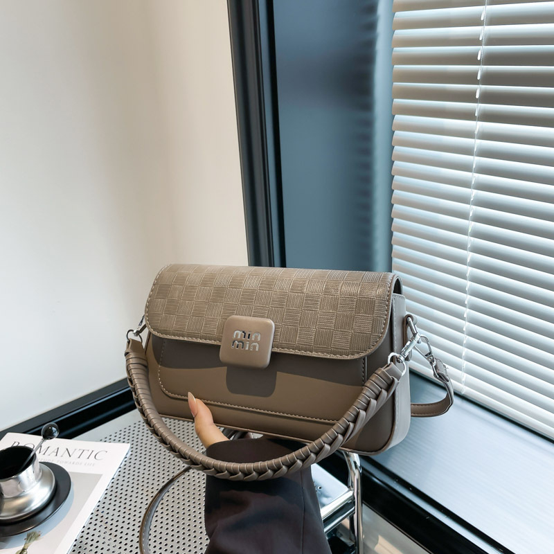 Retro PU crossbody torba s vodoravnom kvadratnom formom, zatvaranje kapom, džepovi sa zipom i džep za dokumente, s jednom naramenicom, jesen 2025 izdanje