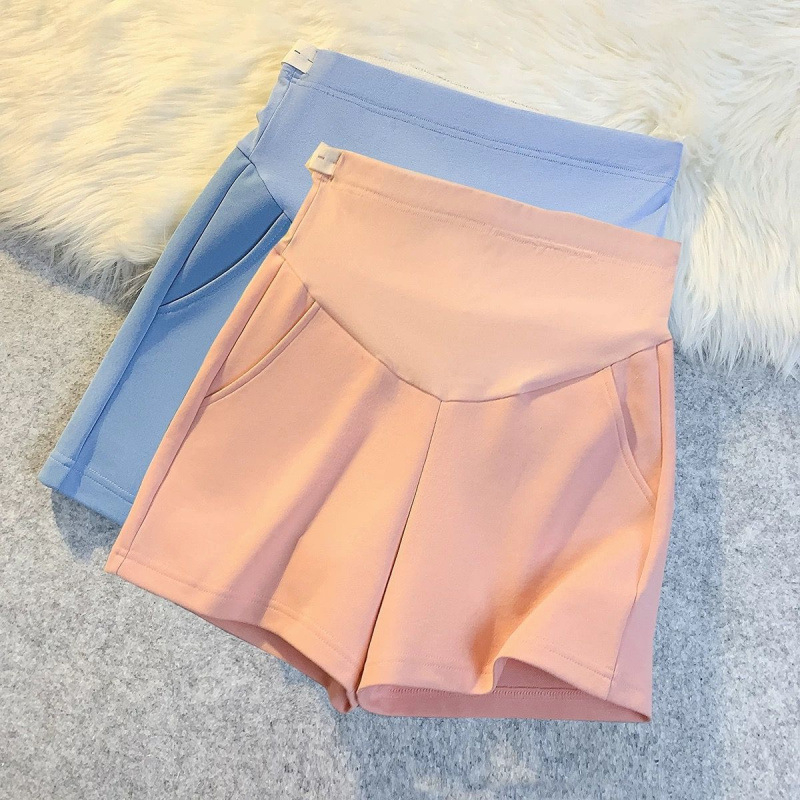 Σορτς εγκυμοσύνης με στήριξη κοιλιάς, ελαφρύ πολυεστέρα, καθημερινή καλοκαιρινή χρήση (Πολυεστέρας, ελαφρύς, μη ελαστικό)