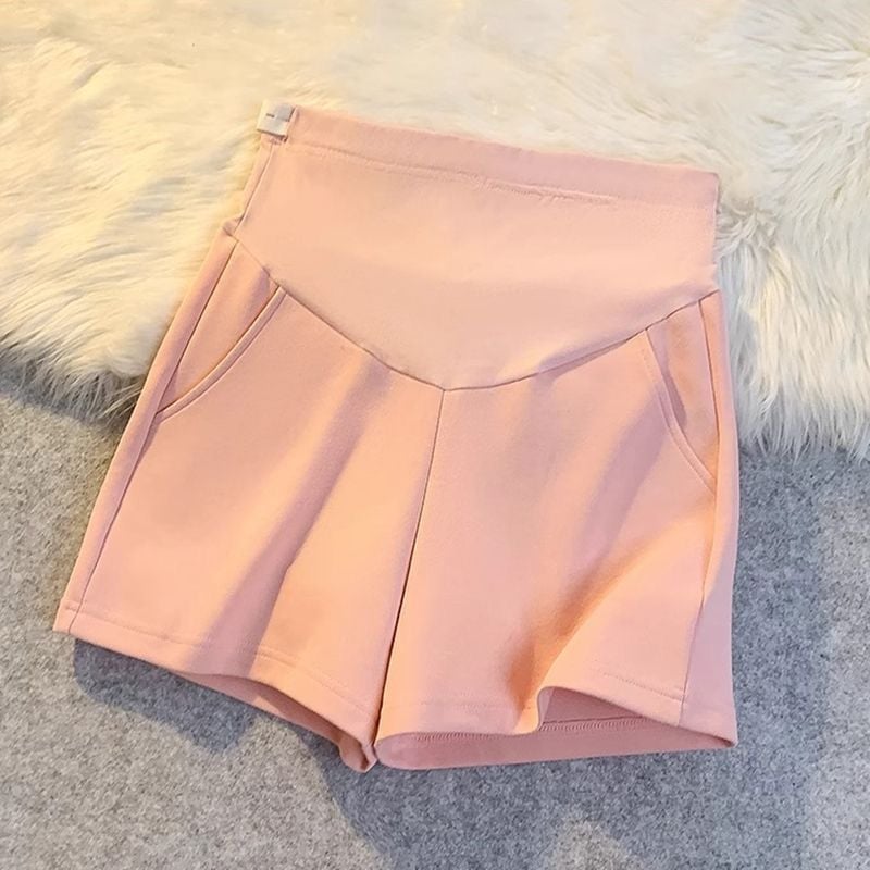 Σορτς εγκυμοσύνης με στήριξη κοιλιάς, ελαφρύ πολυεστέρα, καθημερινή καλοκαιρινή χρήση (Πολυεστέρας, ελαφρύς, μη ελαστικό)