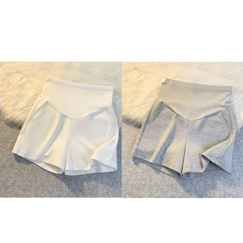 Σορτς εγκυμοσύνης με στήριξη κοιλιάς, ελαφρύ πολυεστέρα, καθημερινή καλοκαιρινή χρήση (Πολυεστέρας, ελαφρύς, μη ελαστικό)