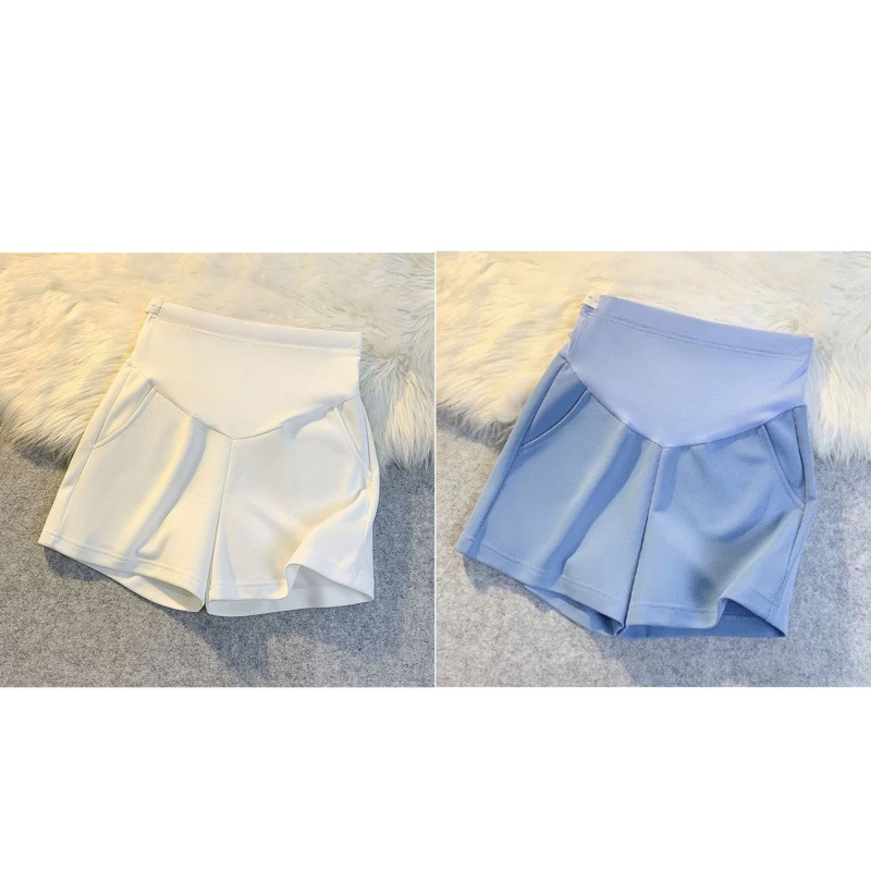 Σορτς εγκυμοσύνης με στήριξη κοιλιάς, ελαφρύ πολυεστέρα, καθημερινή καλοκαιρινή χρήση (Πολυεστέρας, ελαφρύς, μη ελαστικό)