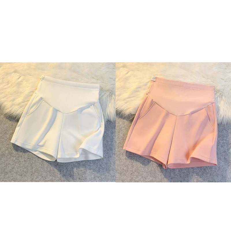 Σορτς εγκυμοσύνης με στήριξη κοιλιάς, ελαφρύ πολυεστέρα, καθημερινή καλοκαιρινή χρήση (Πολυεστέρας, ελαφρύς, μη ελαστικό)