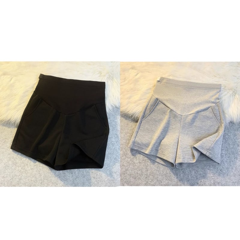 Σορτς εγκυμοσύνης με στήριξη κοιλιάς, ελαφρύ πολυεστέρα, καθημερινή καλοκαιρινή χρήση (Πολυεστέρας, ελαφρύς, μη ελαστικό)