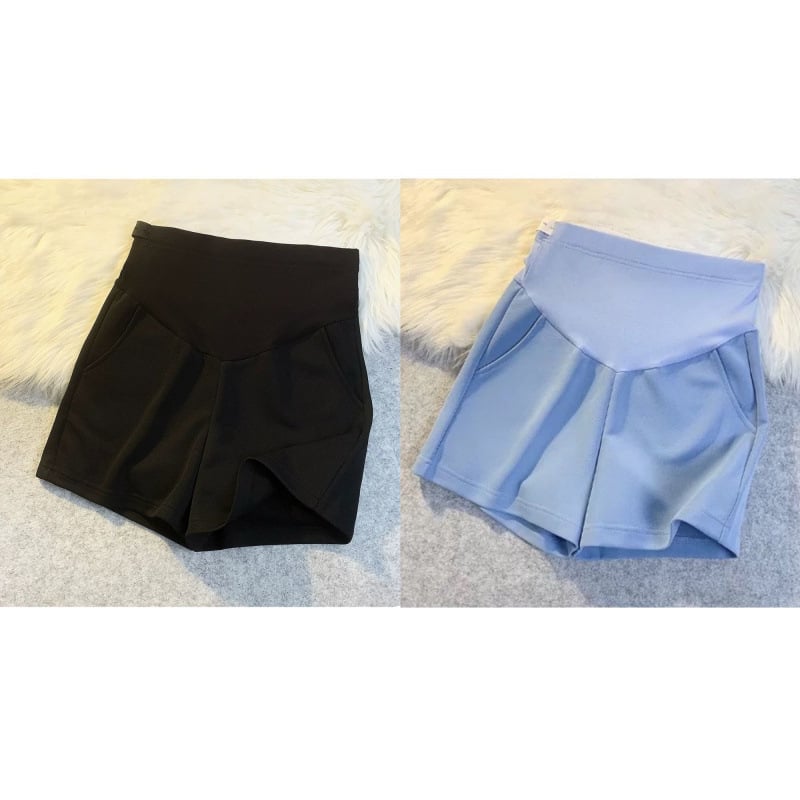 Σορτς εγκυμοσύνης με στήριξη κοιλιάς, ελαφρύ πολυεστέρα, καθημερινή καλοκαιρινή χρήση (Πολυεστέρας, ελαφρύς, μη ελαστικό)