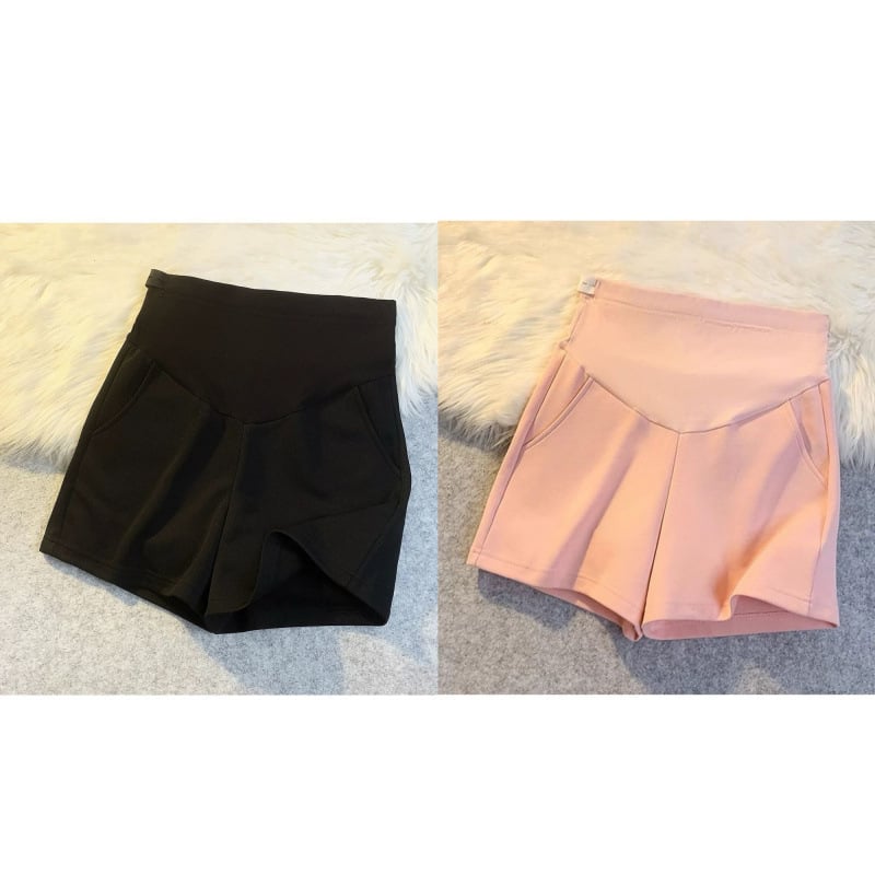 Σορτς εγκυμοσύνης με στήριξη κοιλιάς, ελαφρύ πολυεστέρα, καθημερινή καλοκαιρινή χρήση (Πολυεστέρας, ελαφρύς, μη ελαστικό)