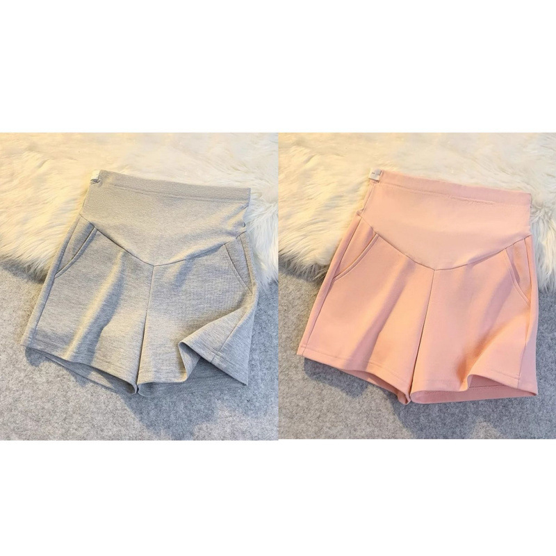 Σορτς εγκυμοσύνης με στήριξη κοιλιάς, ελαφρύ πολυεστέρα, καθημερινή καλοκαιρινή χρήση (Πολυεστέρας, ελαφρύς, μη ελαστικό)