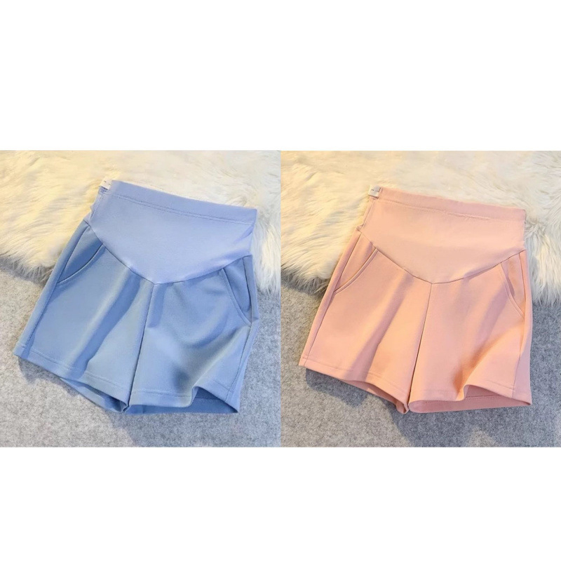 Σορτς εγκυμοσύνης με στήριξη κοιλιάς, ελαφρύ πολυεστέρα, καθημερινή καλοκαιρινή χρήση (Πολυεστέρας, ελαφρύς, μη ελαστικό)