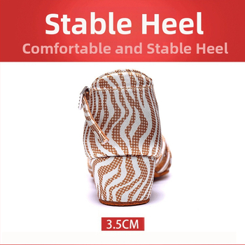 Leopard uzorak latino plesne cipele za djevojčice, visoki pet, mekani potplat, svilen gornji dio, cipele za plesnu vježbu