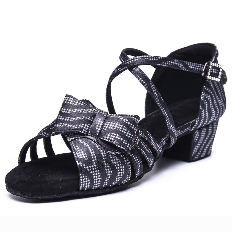 Leopard uzorak latino plesne cipele za djevojčice, visoki pet, mekani potplat, svilen gornji dio, cipele za plesnu vježbu