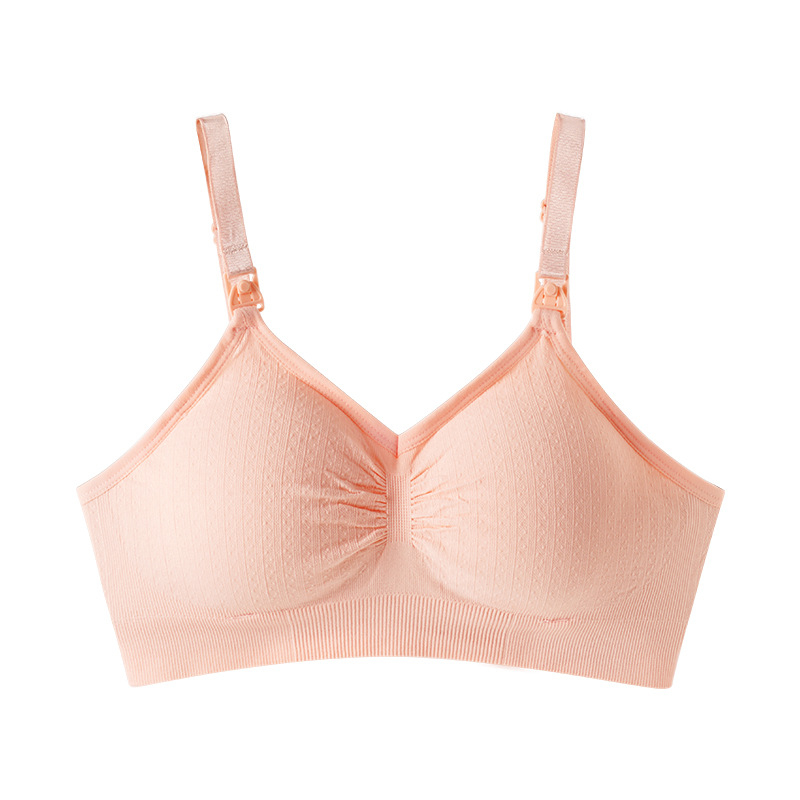Σουτιέν θηλασμού χωρίς ραφές, με λεπτές μορφοποιημένες κούπες, αποσπώμενες κάψες, βασικό ύφασμα νάιλον 92%, επένδυση από σπάνξ έως 30%, πίσω κούμπωμα με τέσσερις σειρές αγκιστριών
