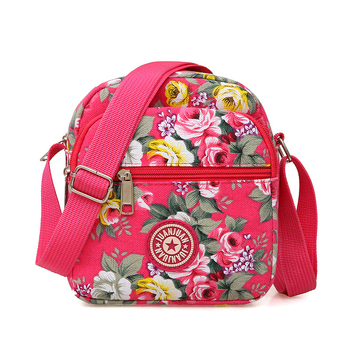 Geantă crossbody din pânză, buzunar cu fermoar, stil motocicletă