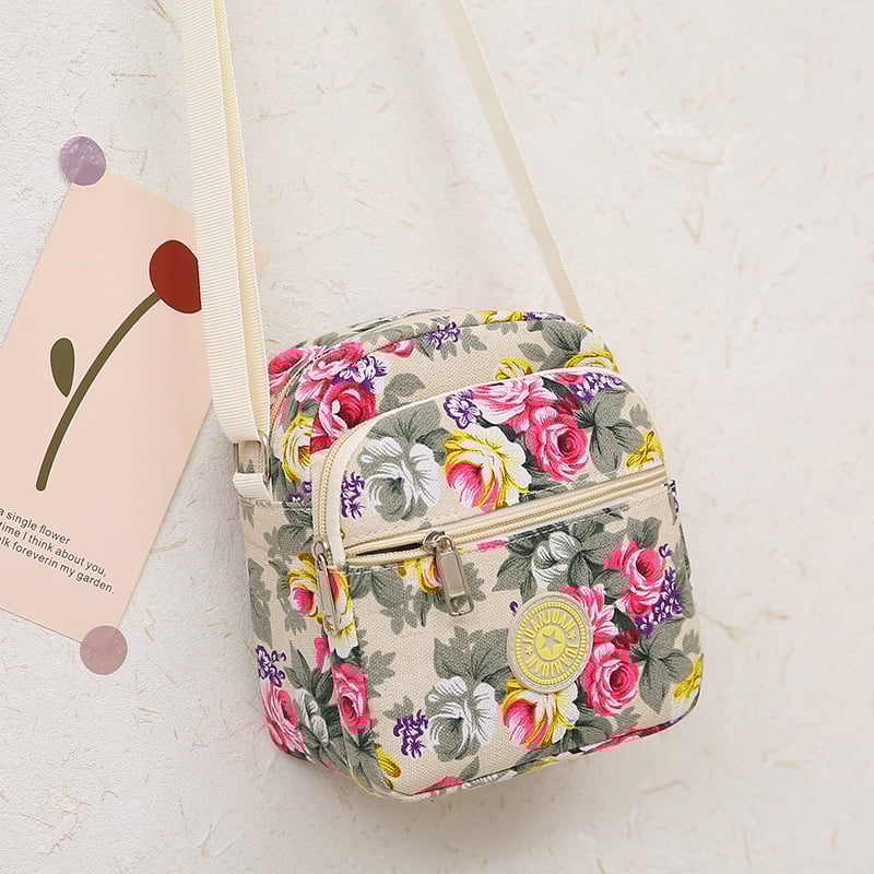 Geantă crossbody din pânză, buzunar cu fermoar, stil motocicletă