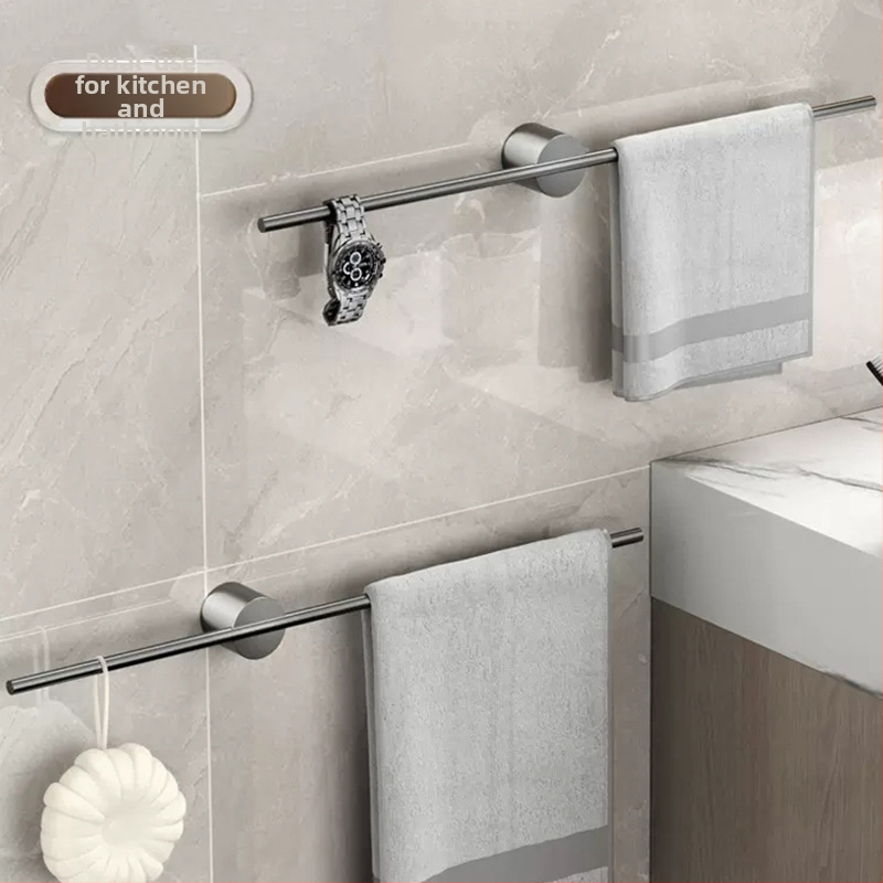 Falra szerelhető törölközőtartó, egypólusú, Space alumínium, spray-plasztik bevonat, teherbírás 10 kg, 1 szint