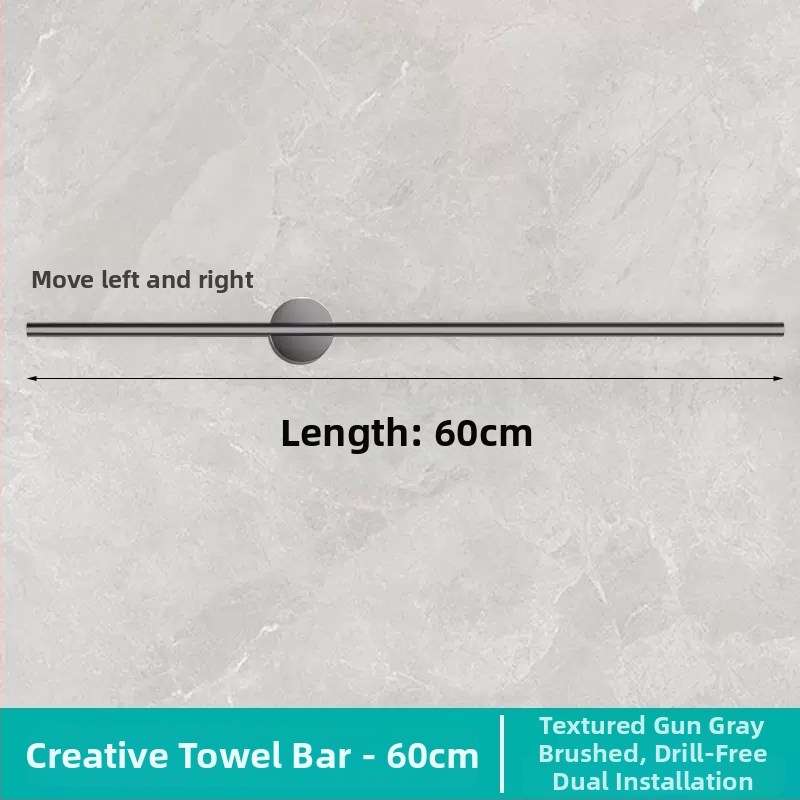 Falra szerelhető törölközőtartó, egypólusú, Space alumínium, spray-plasztik bevonat, teherbírás 10 kg, 1 szint