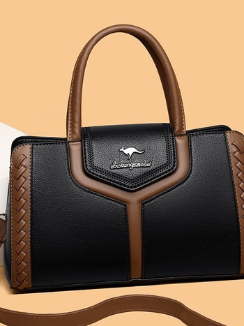Crossbody torbica od PU kože sa zipom, horizontalnog kvadratnog oblika, unutarnji džep sa zipom i džep za dokumente, moderan gradski stil