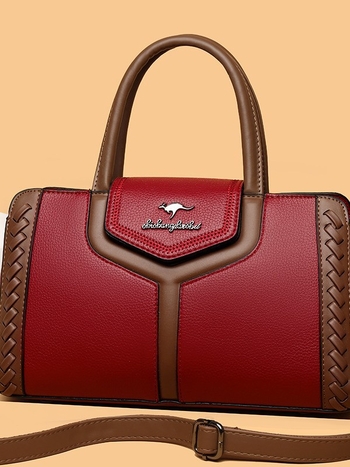 Crossbody torbica od PU kože sa zipom, horizontalnog kvadratnog oblika, unutarnji džep sa zipom i džep za dokumente, moderan gradski stil