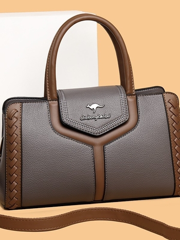 Crossbody torbica od PU kože sa zipom, horizontalnog kvadratnog oblika, unutarnji džep sa zipom i džep za dokumente, moderan gradski stil