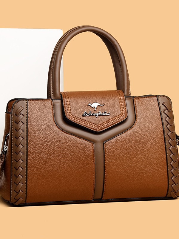 Crossbody torbica od PU kože sa zipom, horizontalnog kvadratnog oblika, unutarnji džep sa zipom i džep za dokumente, moderan gradski stil