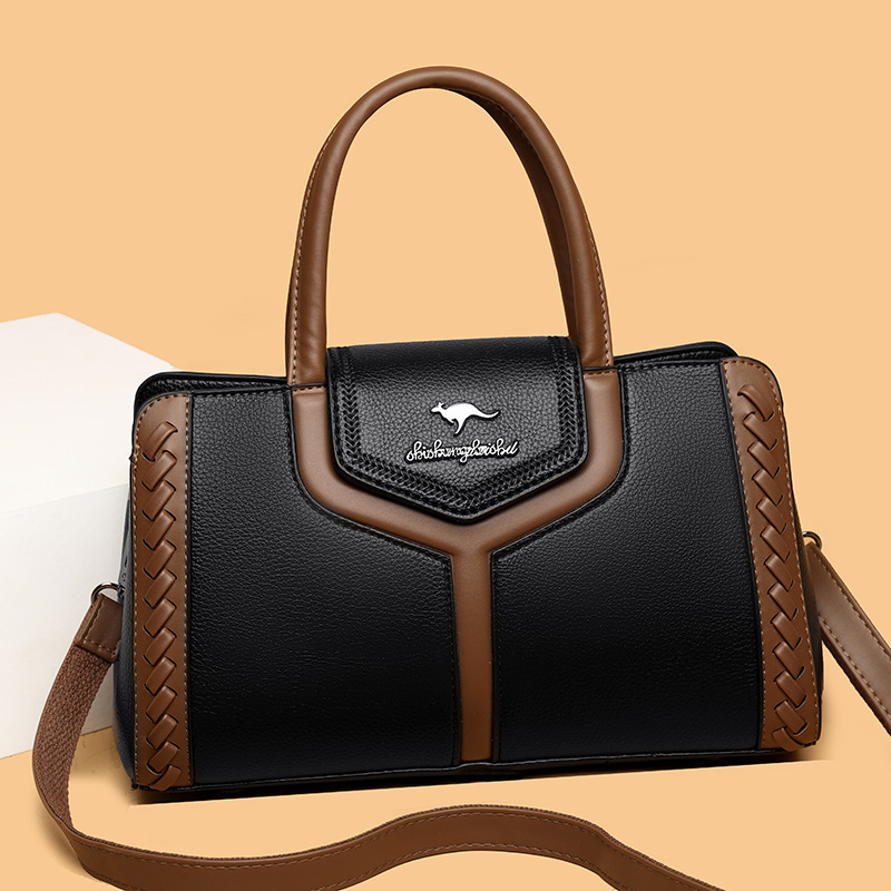 Crossbody torbica od PU kože sa zipom, horizontalnog kvadratnog oblika, unutarnji džep sa zipom i džep za dokumente, moderan gradski stil