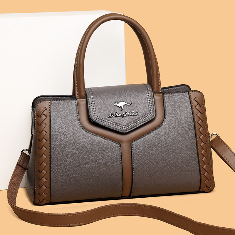 Crossbody torbica od PU kože sa zipom, horizontalnog kvadratnog oblika, unutarnji džep sa zipom i džep za dokumente, moderan gradski stil
