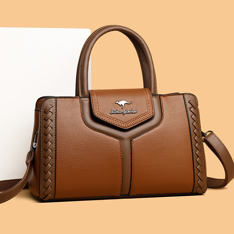 Crossbody torbica od PU kože sa zipom, horizontalnog kvadratnog oblika, unutarnji džep sa zipom i džep za dokumente, moderan gradski stil