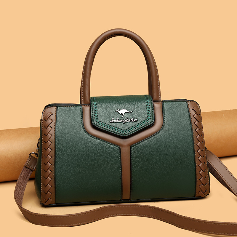 Crossbody torbica od PU kože sa zipom, horizontalnog kvadratnog oblika, unutarnji džep sa zipom i džep za dokumente, moderan gradski stil