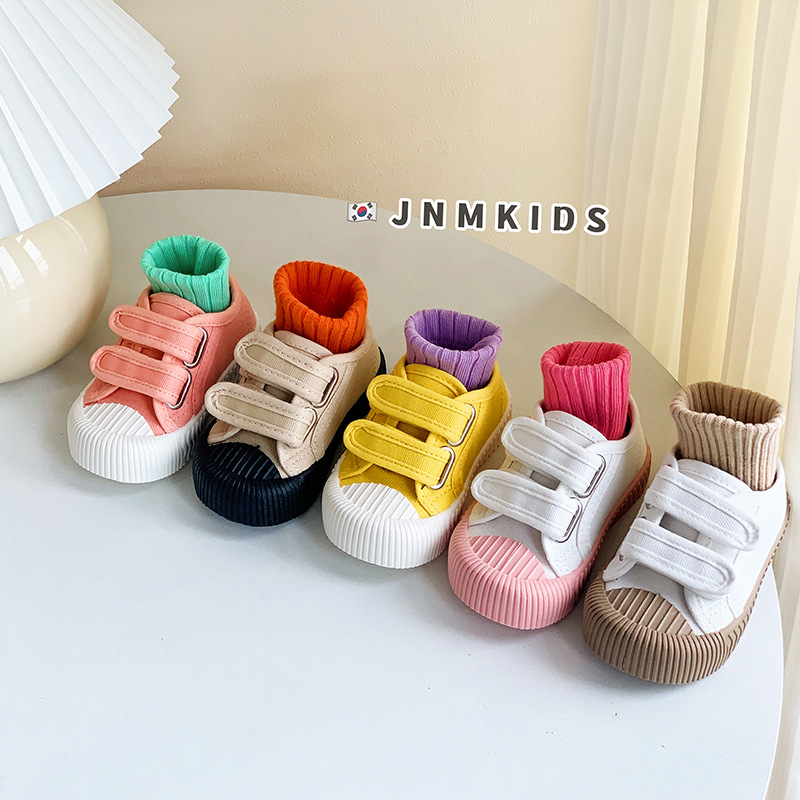 Παιδικά καμβά αθλητικά παπούτσια unisex με Velcro κλείσιμο, αντιολισθητική καουτσούκ σόλα, κατάλληλα για άνοιξη, καλοκαίρι και φθινόπωρο.