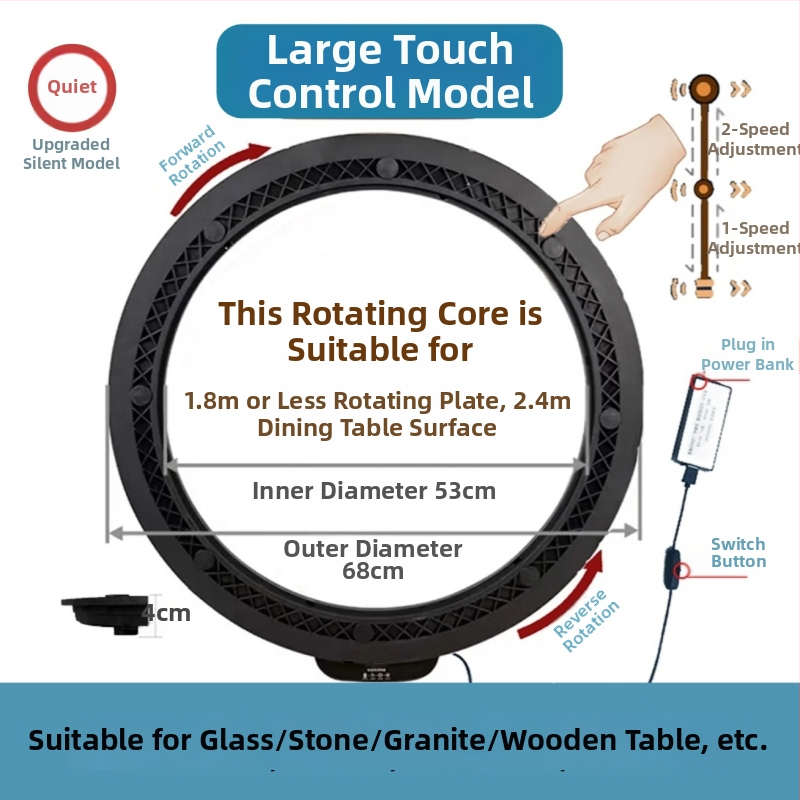 Elektromos forgóasztal étkezőasztalhoz — anyag műanyag; márka Jinpaili hardware; olasz minimalist stílus; univerzális felhasználás
