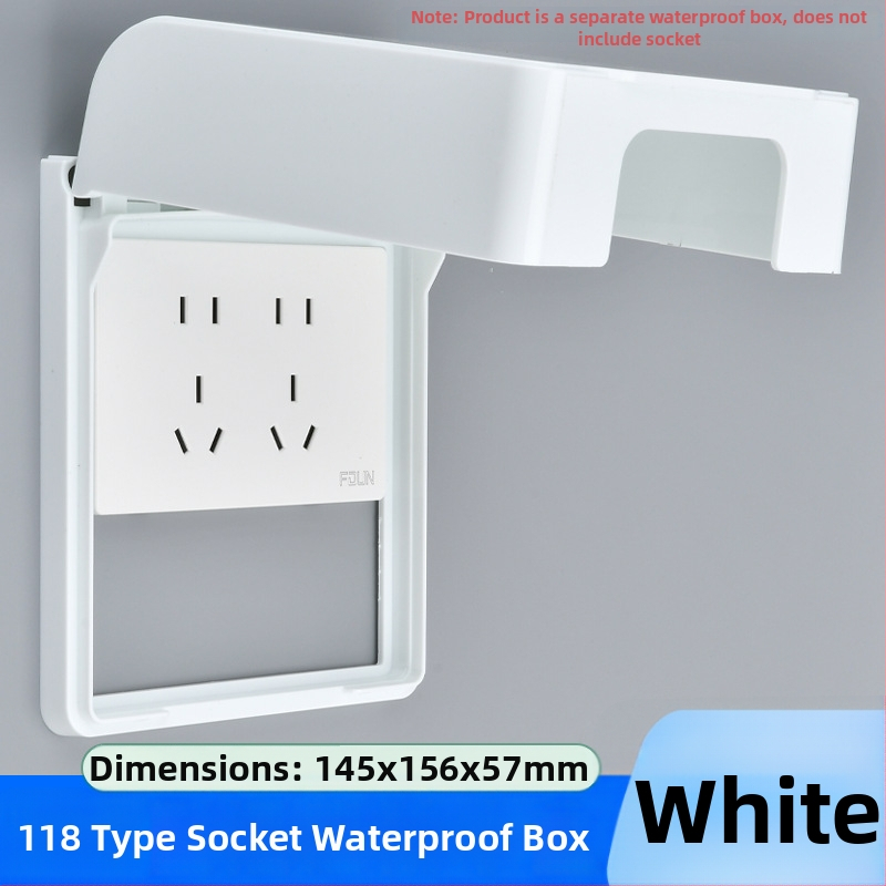 Κολλητό αδιάβροχο κουτί πρίζας τύου 118, ευρύχωρο διπλό υποδοχέα, προστατευτικό κάλυμμα ύψωσης για μπάνιο, έξυπνο WC