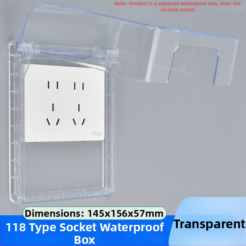 Κολλητό αδιάβροχο κουτί πρίζας τύου 118, ευρύχωρο διπλό υποδοχέα, προστατευτικό κάλυμμα ύψωσης για μπάνιο, έξυπνο WC