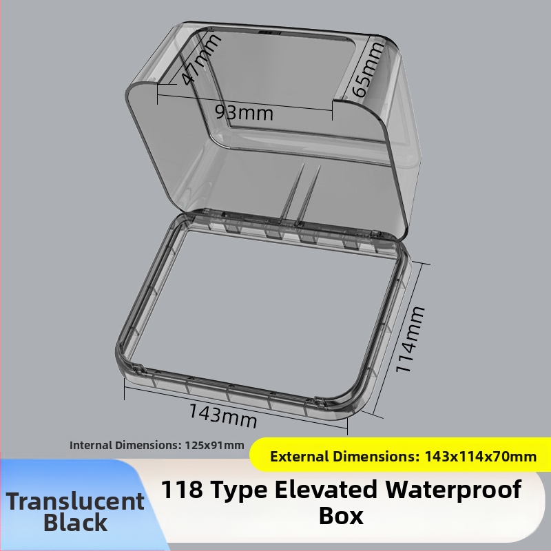 Κολλητό αδιάβροχο κουτί πρίζας τύου 118, ευρύχωρο διπλό υποδοχέα, προστατευτικό κάλυμμα ύψωσης για μπάνιο, έξυπνο WC
