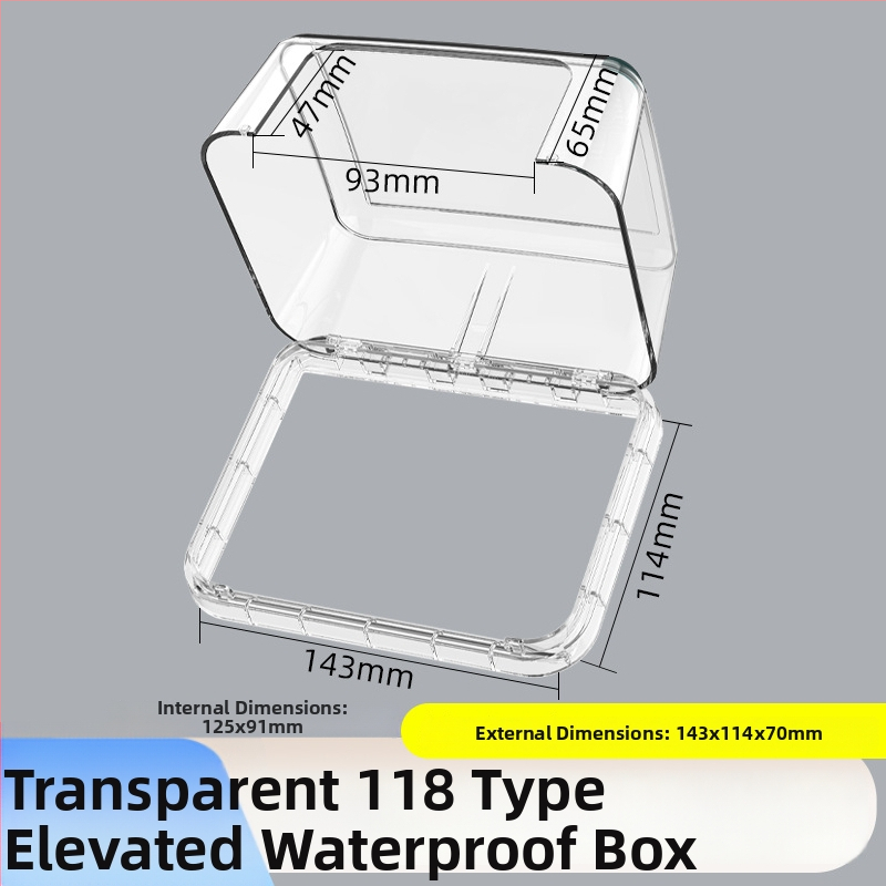 Κολλητό αδιάβροχο κουτί πρίζας τύου 118, ευρύχωρο διπλό υποδοχέα, προστατευτικό κάλυμμα ύψωσης για μπάνιο, έξυπνο WC
