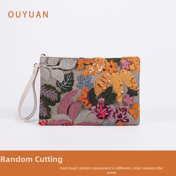 PP+PU anyagú clutch táska, poliészter bélés, cipzáras nyitás, belső cipzáras zseb