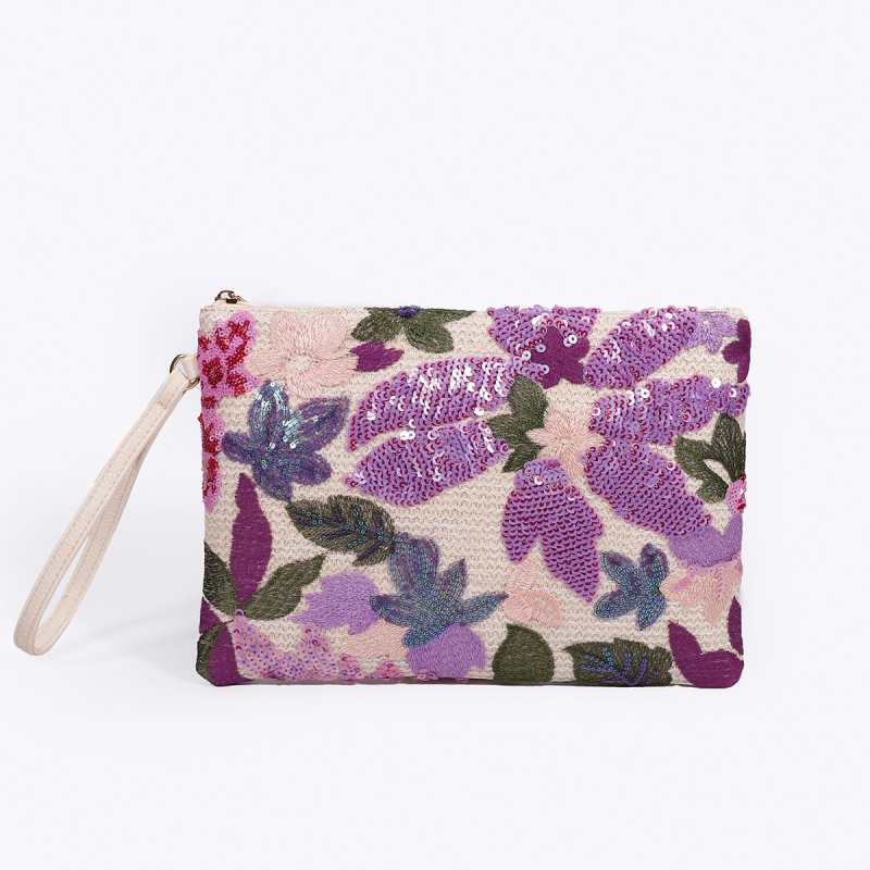 PP+PU anyagú clutch táska, poliészter bélés, cipzáras nyitás, belső cipzáras zseb