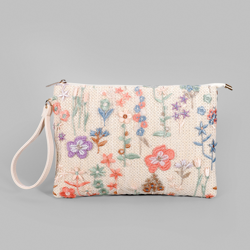 PP+PU anyagú clutch táska, poliészter bélés, cipzáras nyitás, belső cipzáras zseb