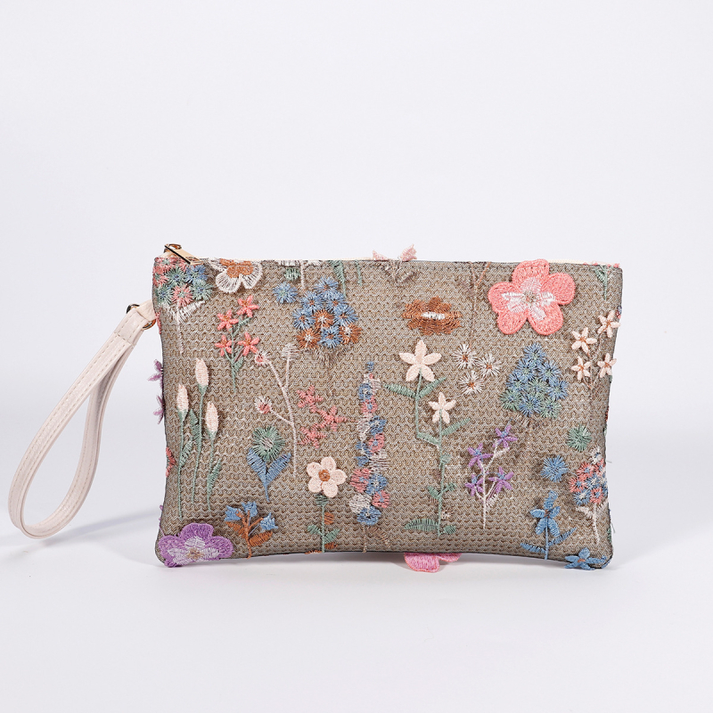 PP+PU anyagú clutch táska, poliészter bélés, cipzáras nyitás, belső cipzáras zseb