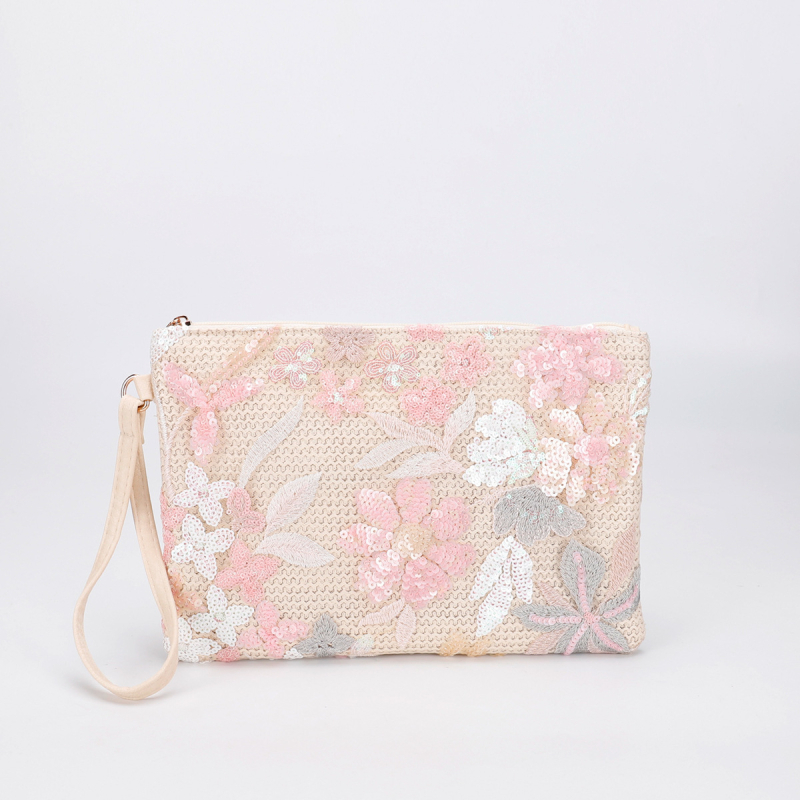 PP+PU anyagú clutch táska, poliészter bélés, cipzáras nyitás, belső cipzáras zseb