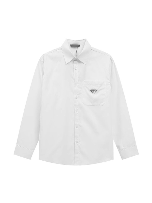 Πουκάμισο με μακριά μανίκια, πλήρες τύπωμα και Velcro, χαλαρή γραμμή, γιακά πέτο και κεντήματα