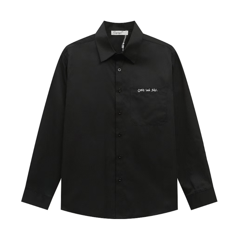 Πουκάμισο με μακριά μανίκια, πλήρες τύπωμα και Velcro, χαλαρή γραμμή, γιακά πέτο και κεντήματα