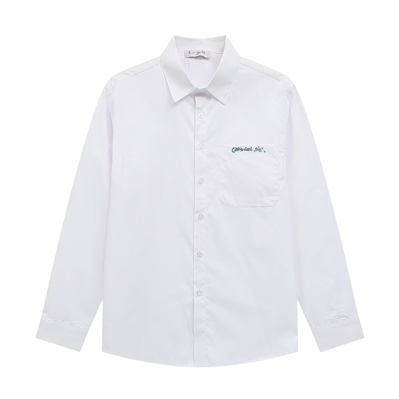 Πουκάμισο με μακριά μανίκια, πλήρες τύπωμα και Velcro, χαλαρή γραμμή, γιακά πέτο και κεντήματα