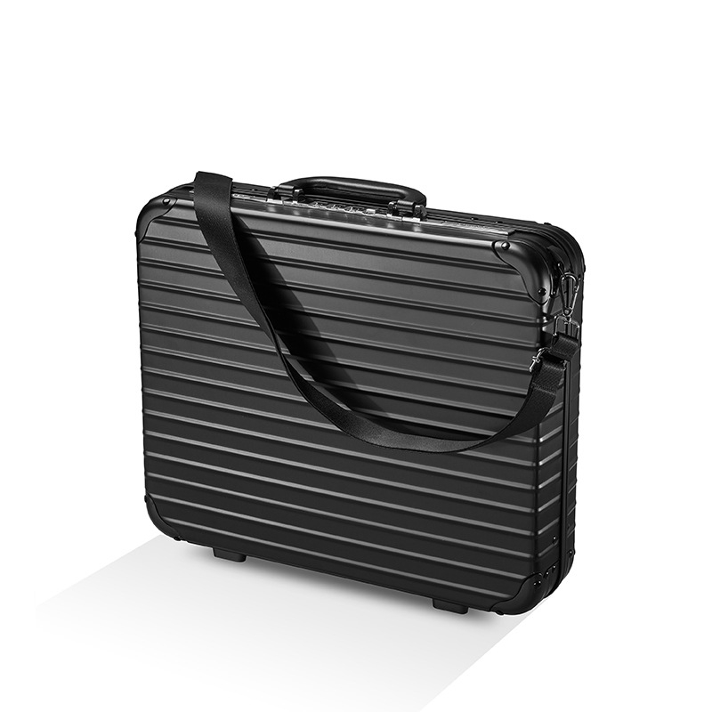 Casetă pentru documente de afaceri din metal, model cu dungi, căptușeală din poliester, impermeabil, anti-furt (stil: elită de afaceri)