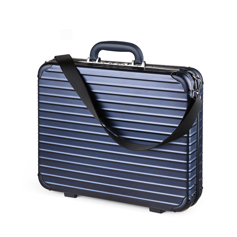 Casetă pentru documente de afaceri din metal, model cu dungi, căptușeală din poliester, impermeabil, anti-furt (stil: elită de afaceri)