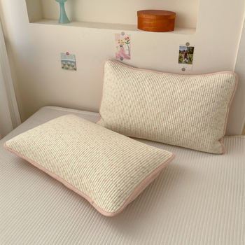 Cuvertură de pat quilted din bumbac pur, set de trei piese, stil Ins, model floral