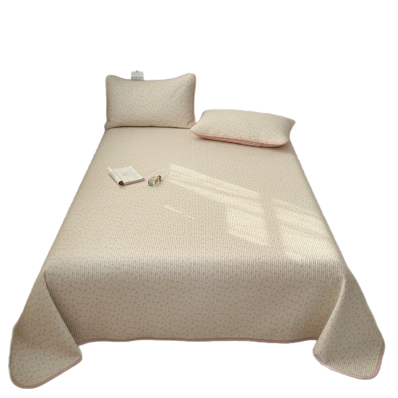 Cuvertură de pat quilted din bumbac pur, set de trei piese, stil Ins, model floral