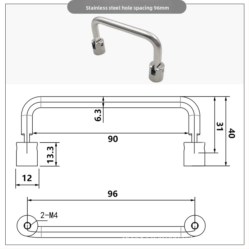 Nokarn P9-128 sklopiva ručica za ormar s 90° pozicioniranjem i amortizacijom | aluminijska legura + nehrđajući čelik