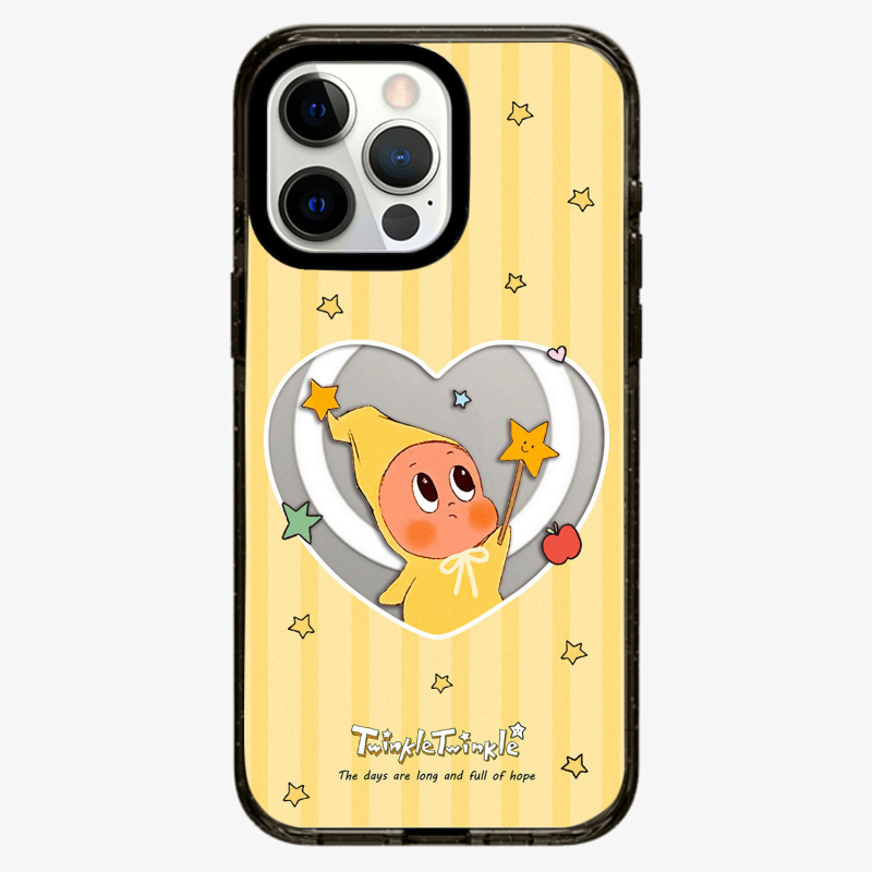 Husa pentru iPhone 12–14, temă stele, din acrilic, imprimare UV, magnetic, anti-cadere, personalizabilă