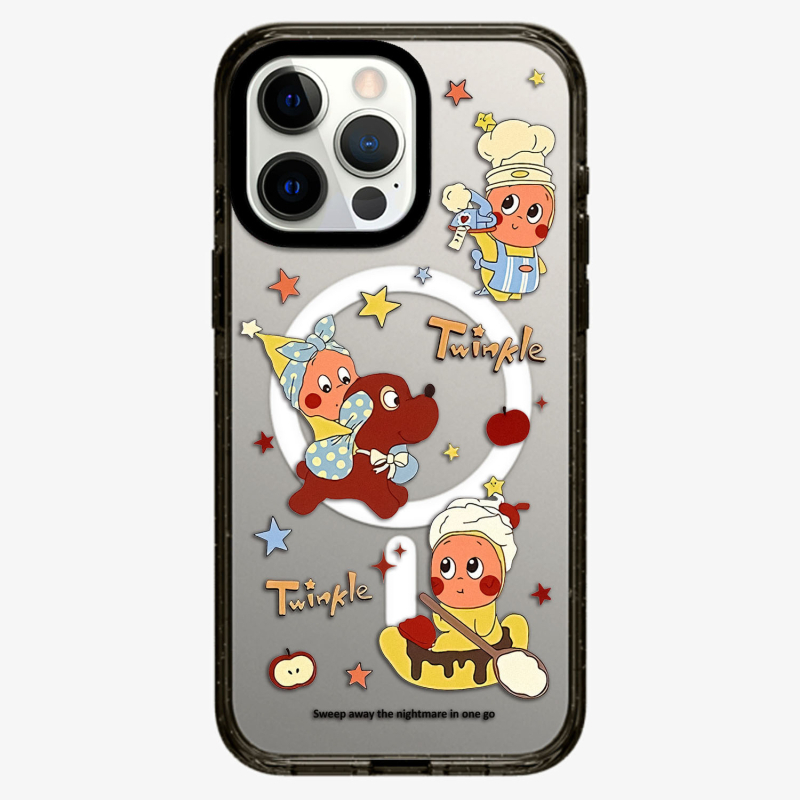 Husa pentru iPhone 12–14, temă stele, din acrilic, imprimare UV, magnetic, anti-cadere, personalizabilă