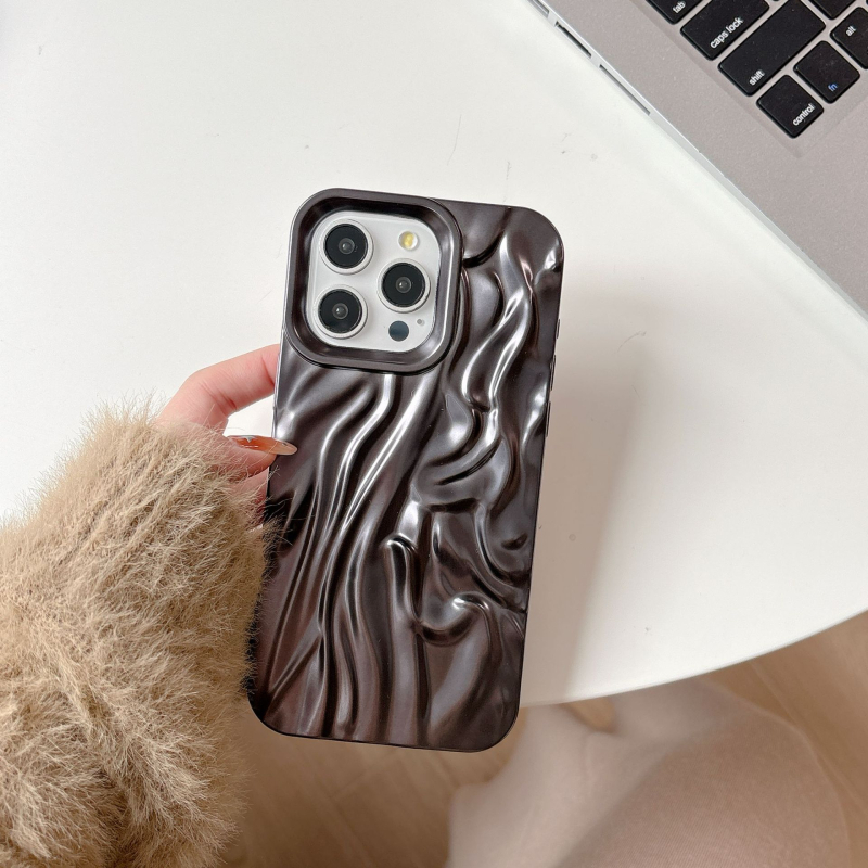 Kućište za iPhone s trodimenzionalnim svilenim plisiranim uzorkom, elektroplatinski završni sloj, TPU materijal, otpornost na pad, kompatibilno s iPhone 11-14 Pro/Pro Max, prilagodljivo