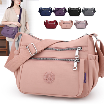 Crossbody torba preko ramena – najlon, velika veličina, horizontalni kvadratni oblik, zatvarač, unutarnja džep sa zatvaračem i džep za mobitel – Yunyang