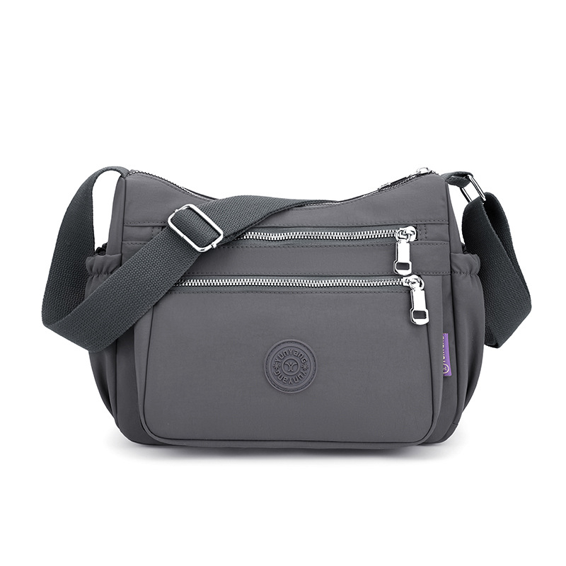 Crossbody torba preko ramena – najlon, velika veličina, horizontalni kvadratni oblik, zatvarač, unutarnja džep sa zatvaračem i džep za mobitel – Yunyang